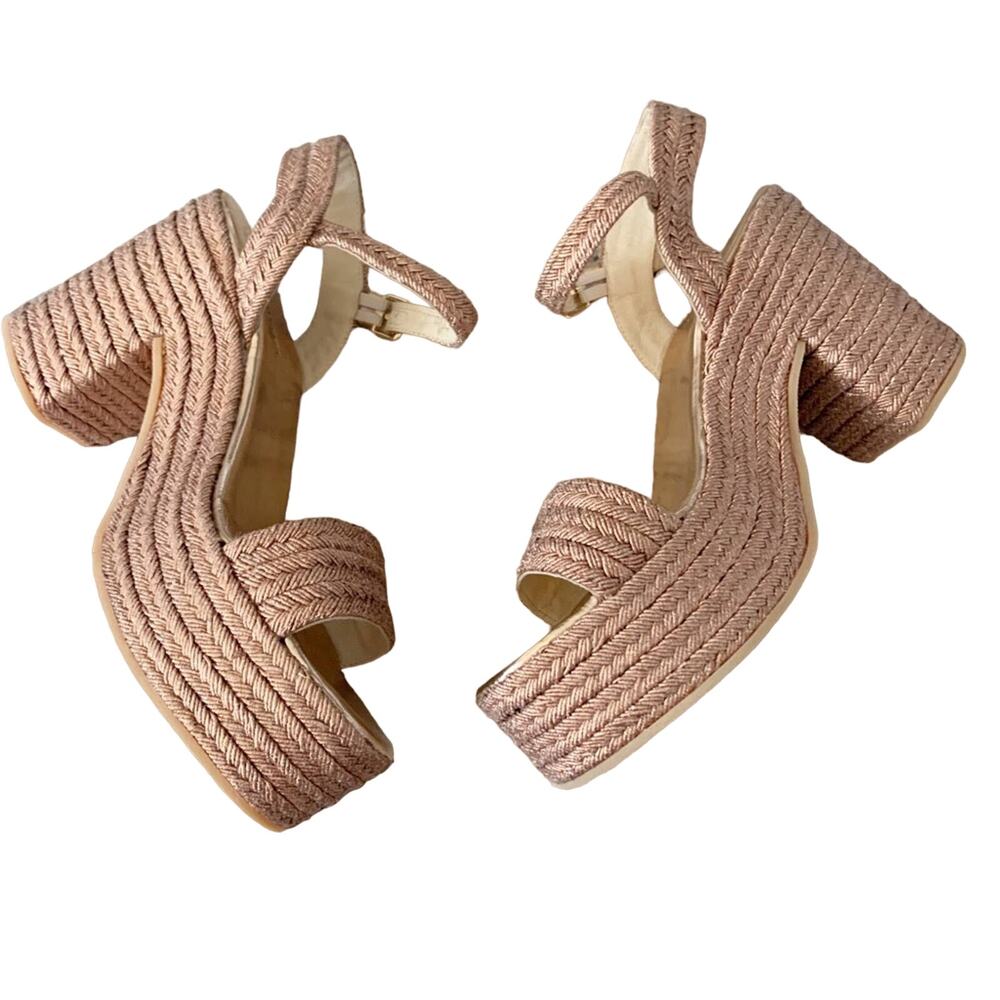 Jeffrey Campbell Asueto Platform Espadrille Sandal 9 Rose Gold NEW - Picture 4 of 9